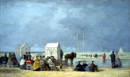 Eugène Boudin, Baignade à Deauville, 1865