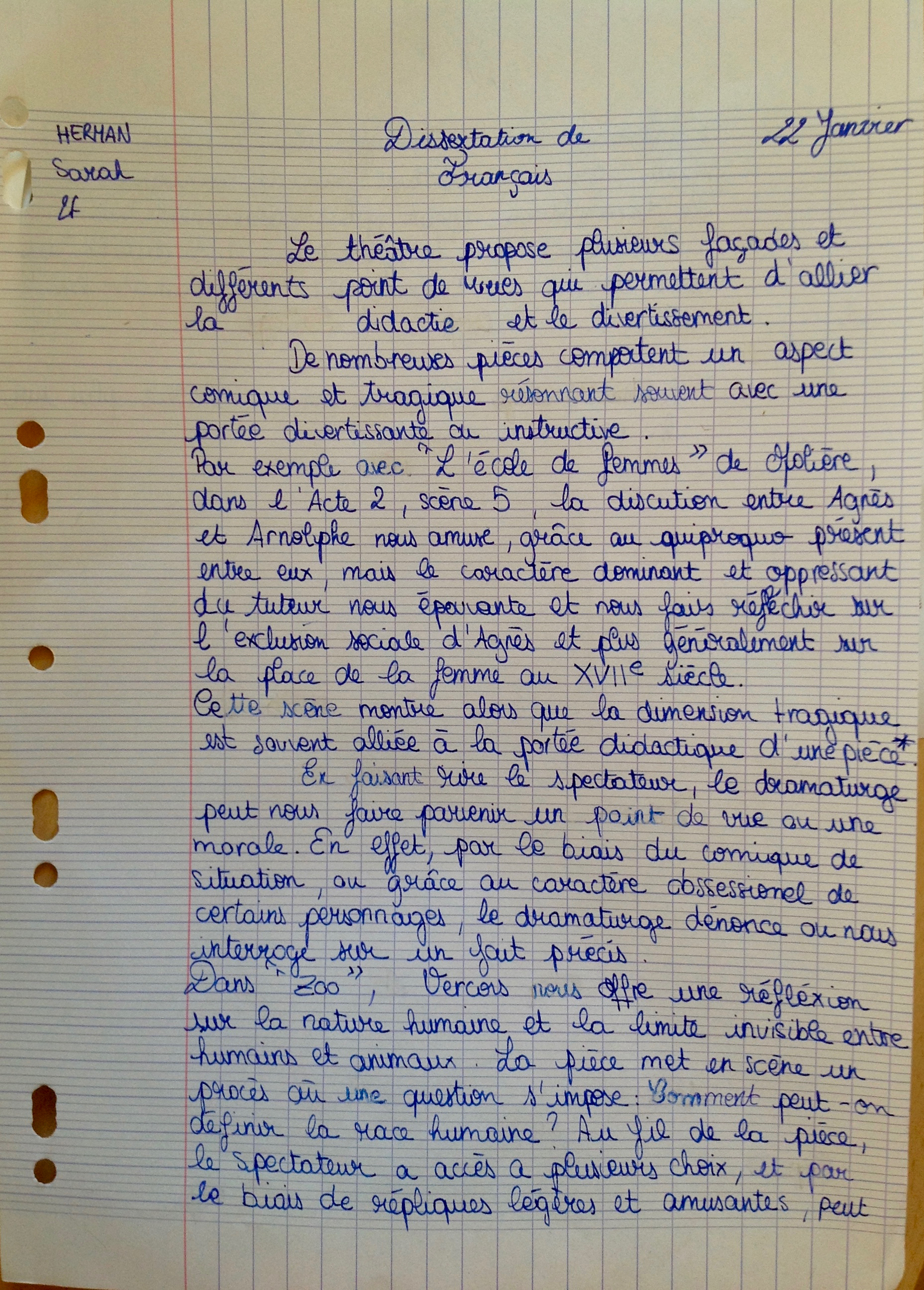 Exemple De Dissertation Sur Le Theatre - Exemple de Groupes